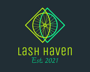 Neon Bicycle Wheel logo design