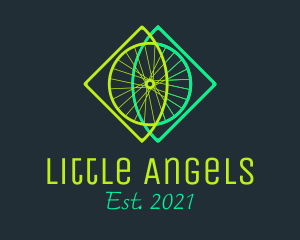 Neon Bicycle Wheel logo design