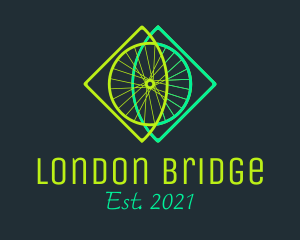 Neon Bicycle Wheel logo design