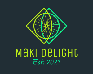 Neon Bicycle Wheel logo design