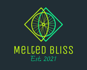 Neon Bicycle Wheel logo design