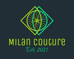 Neon Bicycle Wheel logo design