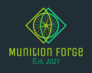 Neon Bicycle Wheel logo design