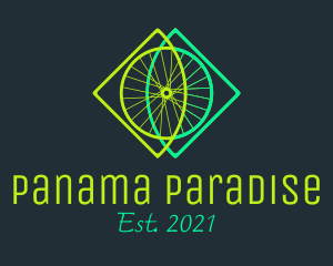 Neon Bicycle Wheel logo design