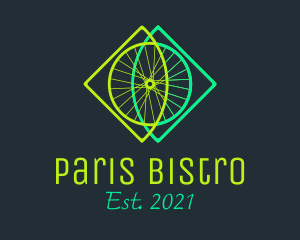 Neon Bicycle Wheel logo design