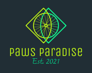 Neon Bicycle Wheel logo design