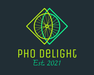 Neon Bicycle Wheel logo design