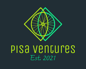 Neon Bicycle Wheel logo design