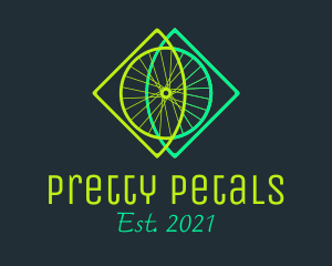 Neon Bicycle Wheel logo design