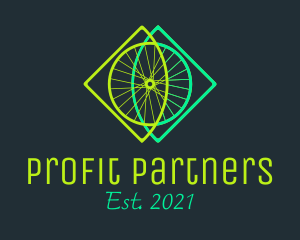 Neon Bicycle Wheel logo design