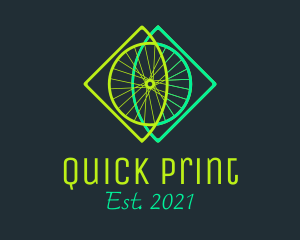 Neon Bicycle Wheel logo design