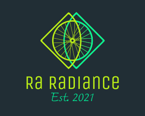 Neon Bicycle Wheel logo design