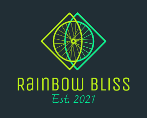 Neon Bicycle Wheel logo design