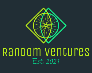 Neon Bicycle Wheel logo design