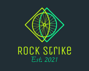 Neon Bicycle Wheel logo design