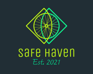 Neon Bicycle Wheel logo design