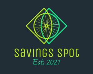 Neon Bicycle Wheel logo design