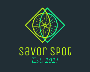 Neon Bicycle Wheel logo design