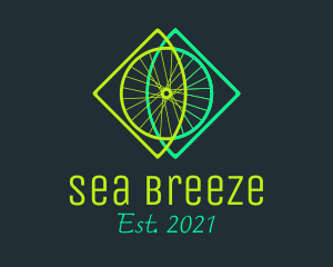 Neon Bicycle Wheel logo design