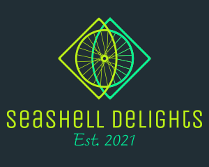 Neon Bicycle Wheel logo design