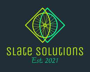 Neon Bicycle Wheel logo design