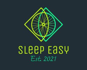 Neon Bicycle Wheel logo design