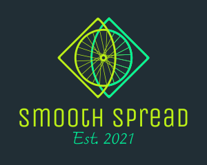 Neon Bicycle Wheel logo design