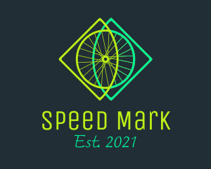 Neon Bicycle Wheel logo design