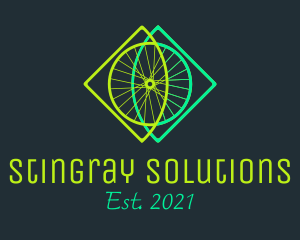 Neon Bicycle Wheel logo design