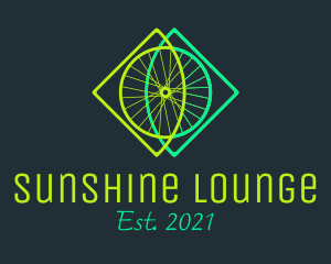 Neon Bicycle Wheel logo design