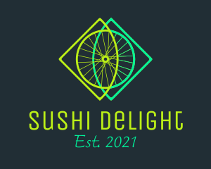 Neon Bicycle Wheel logo design