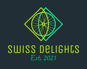 Neon Bicycle Wheel logo design