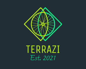 Neon Bicycle Wheel logo design