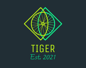 Neon Bicycle Wheel logo design