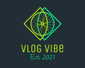 Neon Bicycle Wheel logo design