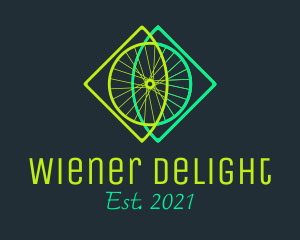 Neon Bicycle Wheel logo design