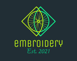 Neon Bicycle Wheel logo design