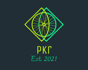 Neon Bicycle Wheel logo design