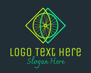 Neon Bicycle Wheel Logo