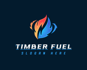 Fire Ice Fuel Combustion logo design