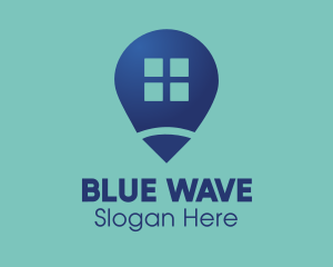 Blue House Location logo design