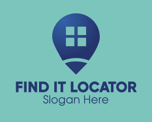 Locator - Blue House Location logo design