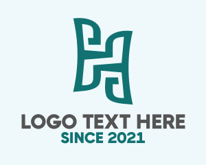 Fashion Store - Green Letter H logo design