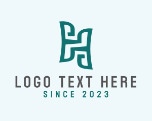 Text - Green Letter H logo design