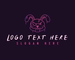 Rabbit Graffiti Bunny logo design