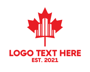 City - Maple Leaf Buildings logo design