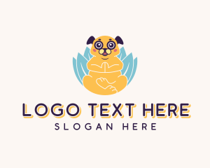 Puppy - Pug Yoga Wellness logo design