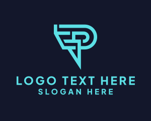 Digital Letter P Logo