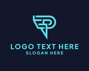 Letter FP - Digital Tech Letter P logo design