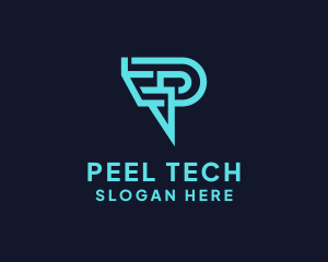 Digital Tech Letter P logo design